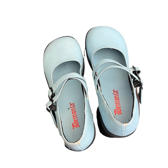 Demonia Kera MaryJane Blue Platform Heels - Picture 11 of 15